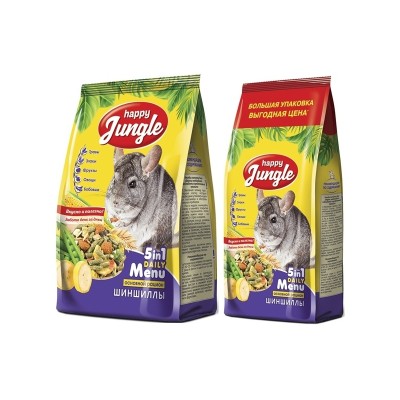 Хэппи Джангл Корм для шиншилл, J119, 900 г, Happy Jungle