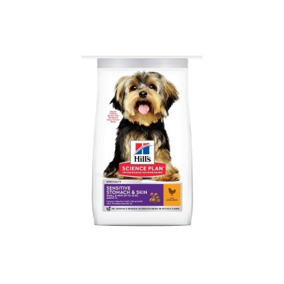 Хиллс Корм Science Plan Small/Miniature Sensitive Stomach/Skin для собак миниатюрных пород с чувствительным пищеварением, Курица, 3 кг, Hills
