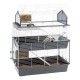 Ферпласт Клетка двухэтажная для кроликов и морских свинок Barn 100 Double, 95*57*121 см, серый поддон, Ferplast