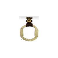 Анкур Игрушка Buffalo кольцо для собак Медведь, 27*20 см, хлопок/кожа буйвола, Ankur