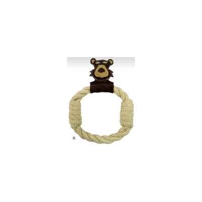 Анкур Игрушка Buffalo кольцо для собак Медведь, 27*20 см, хлопок/кожа буйвола, Ankur