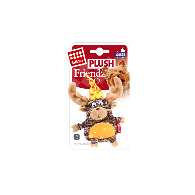Гигви Игрушка Plush Frends с пищалкой для собак, Лось, 13 см, Gigwi