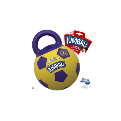 Гигви Мяч Jumball с захватом для собак, 18 см, фиолетовый/желтый, резина, Gigwi