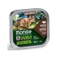 Монже Консервы беззерновые с овощами Cat BWild Grain free для кошек, буйвол (для крупных пород), 100 г, Monge