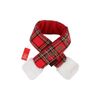 Паппи Шарфик новогодний Santa для собак и кошек, S, 35*3,5 см, красная клетка, PUPPIA