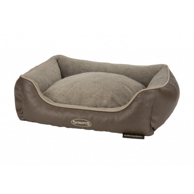 Скрафс Лежак ортопедический Chateau (Шате), 60*50*19 см, коричневый, экокожа, Scruffs