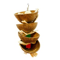 Игрушка фуражная для птиц Кокосовые половинки, 15*15*26 см, SkyRus (Скай Рус)