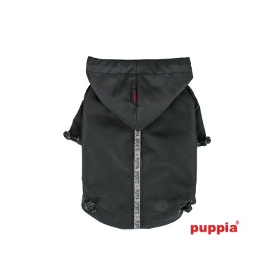 Паппи Дождевик с капюшоном Base Jumper, 4L, обхват шеи 52 см, груди 86 см, длина спины 55 см, черный, Puppia