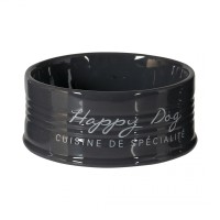 Дуво+ Миска керамическая для собак Happy Dog, черная 300 мл, диаметр 10,5 см, DUVO+