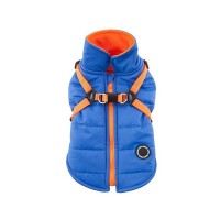 Паппи Жилет со шлейкой Mountaineer II, M, обхват шеи 30 см, груди 41 см, длина спины 26,5 см, голубой, Puppia