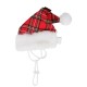 Паппи Колпак новогодний Santa для собак и кошек, XL, 26*36 см, красная клетка, PUPPIA