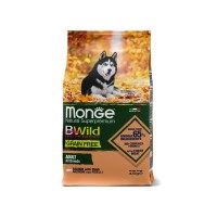 Монже Корм беззерновой BWild GRAIN FREE для собак всех пород, Лосось/Горох, 2,5 кг, Monge