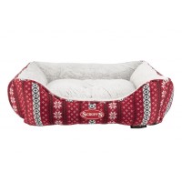 Лежак-софа Santa Paws 60*50 см, бело-красный, Scruffs (Скрафс)