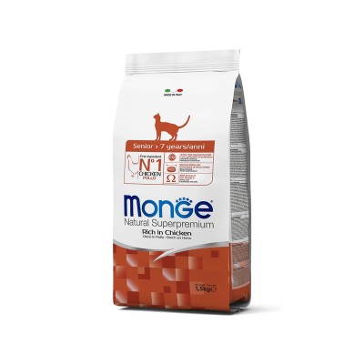 Монже Корм Cat Senior для пожилых кошек, 1,5 кг, Monge