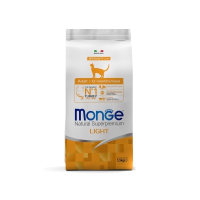 Монже Корм Cat Speciality Light низкокалорийный для кошек Индейка, 1,5 кг, Monge