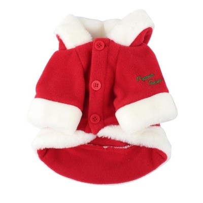 Паппи Куртка с капюшоном новогодняя Santa, M, шея 30 см, грудь 42 см, длина по спинке 26 см, красная, Puppia