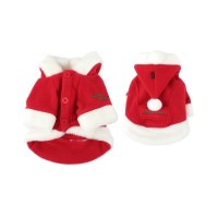 Паппи Куртка с капюшоном новогодняя Santa, 5L, шея 60 см, грудь 82 см, длина по спинке 62 см, красная, Puppia