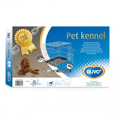 Клетка металлическая Pet Kennel двухдверная 92*57*64 см, DUVO+ (Дуво+)