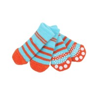 Паппи Носки Nitty-Gritty голубые с красными полосками, M, 3*9,5 см  , Puppia