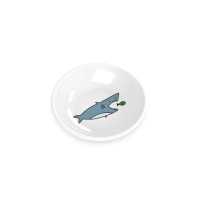 Тархонг Миска для кошек и собак Shark белая с рисунком Акула 13*2,8 см, 180 мл, меламин, TarHong