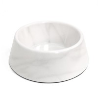 Тархонг Миска для кошек и собак Carrara Marble белый мрамор, 19,7*6,4, см, 700 мл, меламин, TarHong