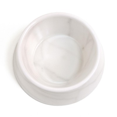 Тархонг Миска для кошек и собак Carrara Marble белый мрамор, 19,7*6,4, см, 700 мл, меламин, TarHong