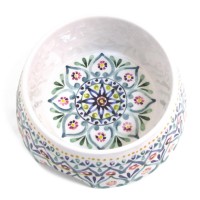 Тархонг Миска для кошек и собак Boho Medallion с рисунком, 590 мл, 18*7 см, белая с рисунком  , меламин, TarHong