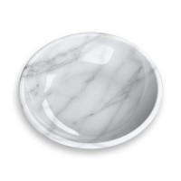 Тархонг Миска для кошек и собак Carrara Marble белый мрамор, 13*2,8 см, 180 мл  , меламин, TarHong