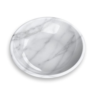 Тархонг Миска для кошек и собак Carrara Marble белый мрамор, 13*2,8 см, 180 мл  , меламин, TarHong