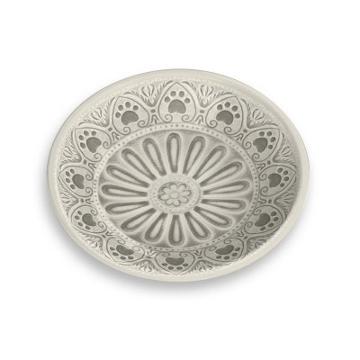 Тархонг Миска для кошек и собак Medallion Paw бежевая с лапками, 13*2,8 см, 180 мл, меламин, TarHong