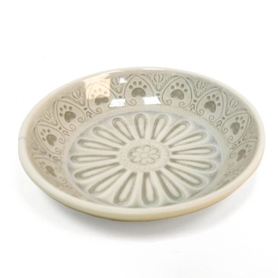 Тархонг Миска для кошек и собак Medallion Paw бежевая с лапками, 13*2,8 см, 180 мл, меламин, TarHong