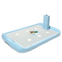Триол Туалет PL002 для собак, со столбиком и сеткой, 60*40*4 см, голубой, Triol