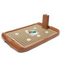 Триол Туалет PL002 для собак, со столбиком и сеткой, 60*40*4 см, коричневый, Triol