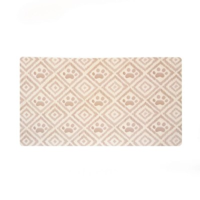 Тархонг Коврик под миски Paw Ikat бежевый с лапками, 48*29 см, TarHong