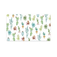 Тархонг Коврик под миски Cactus белый с рисунком, 48*29 см, TarHong