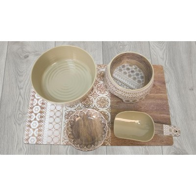 Тархонг Коврик под миски Moroccan Wood древесный с рисунком, 48*29 см, TarHong