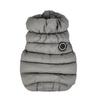 Паппи Жилет сверхлегкий Vest A, длина по спинке / длина по груди / обхват груди / обхват шеи, XL, 38/27/56/36 см, серый, Puppia