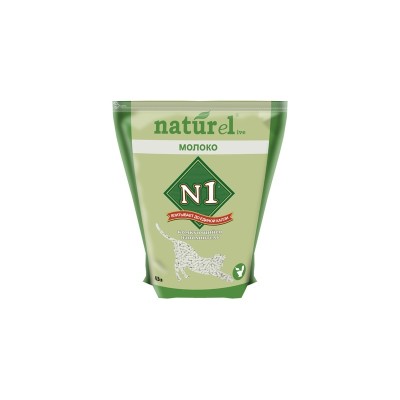 Наполнитель Naturel растительный комкующийся для кошачьего туалета 4,5 л / 1,8 кг, молоко, N1