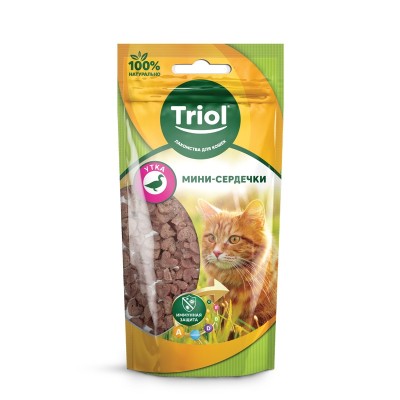 Мини-сердечки для кошек Утка, 40 г, Triol (Триол)