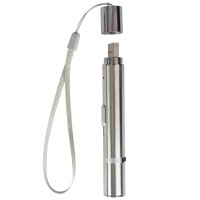 Дуво+ Указка лазерная 7in1 Laser toy серебристая с USB-зарядкой 11,5 см, Duvo+