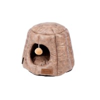 Домик-пещера Knightsbridge Cat Igloo 48*48*38 см, шоколадный, экокожа, Scruffs (Скрафс)