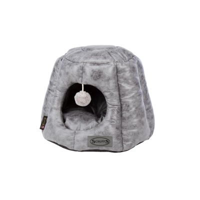 Домик-пещера Knightsbridge Cat Igloo 48*48*38 см, серый, экокожа, Scruffs (Скрафс)