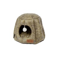 Домик-пещера Knightsbridge Cat Igloo 48*48*38 см, оливковый, экокожа, Scruffs (Скрафс)