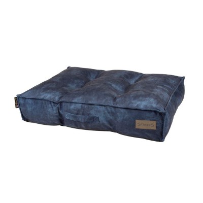 Скрафс Лежак-матрас Kensington экозамша синий, 80*60*18 см  , Scruffs