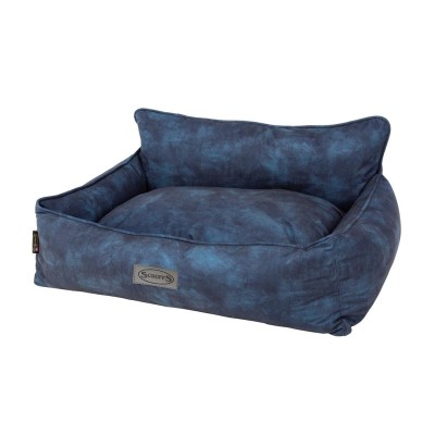 Лежак с бортиками Kensington 90*70*24 см, синий, экозамша, Scruffs (Скрафс)