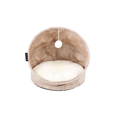 Домик-пещера Knightsbridge Cat Cave 44*44*48 см, бежевый, экозамша, Scruffs (Скрафс)