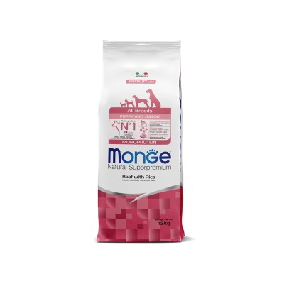 Монже Корм Dog Monoprotein Puppy/Junior для щенков всех пород, Говядина/Рис, 2,5 кг, Monge