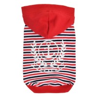 Паппи Футболка с капюшоном для собак Skipper красная, S, обхват шеи 26 см, обхват груди 31 см, длина по спинке 20,5 см, Puppia