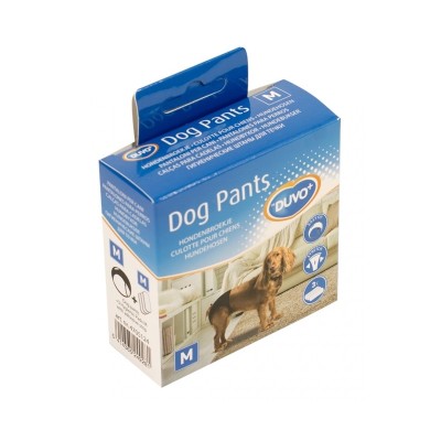 Дуво+ Трусы для собак гигиенические Dog Pants черные + 3 прокладки, M, объем талии 32-39 см, Duvo+