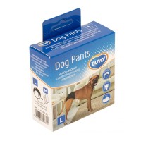 Дуво+ Трусы для собак гигиенические Dog Pants черные + 3 прокладки, L, объем талии 40-49 см, Duvo+
